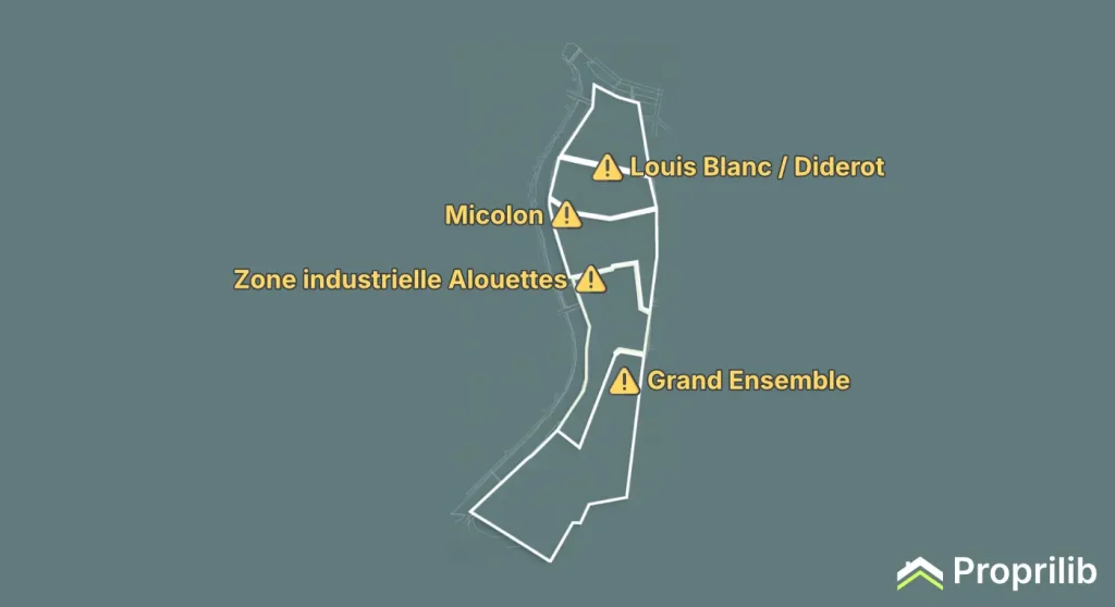 Carte des quartier a eviter Alfortville