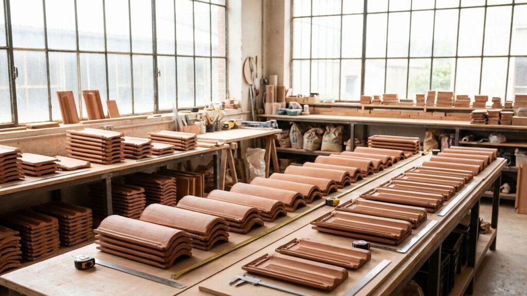 Tuiles canal en terre cuite