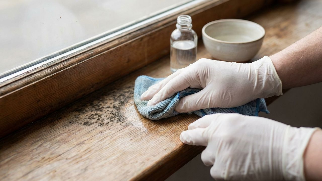 Nettoyage d'un joint moisi et des résidus de silicone