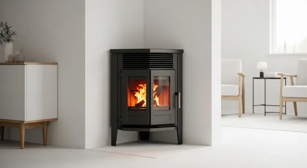 Cheminée dans l'angle