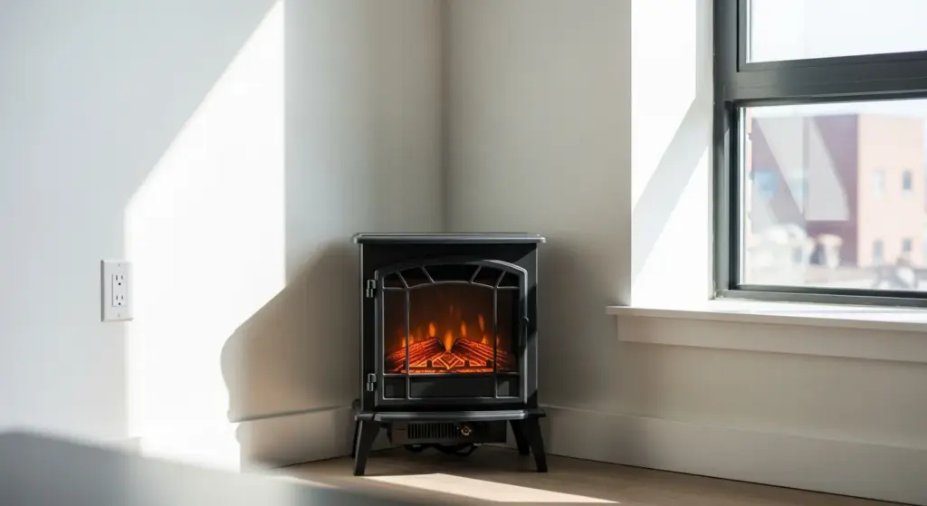 Fausse cheminée électrique avec imitation flammes