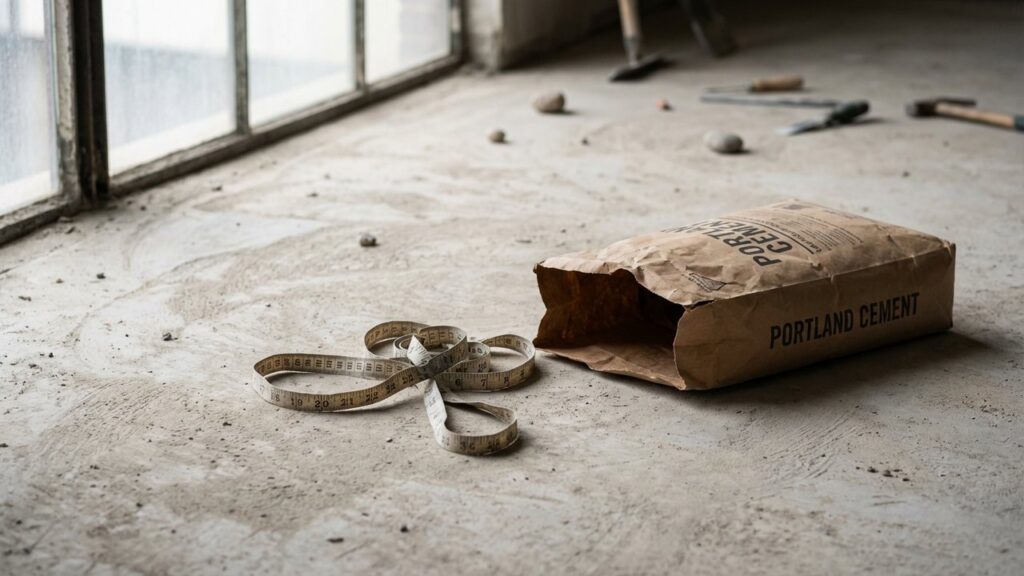 Matériaux pour dosage de chape maigre avec sac de ciment