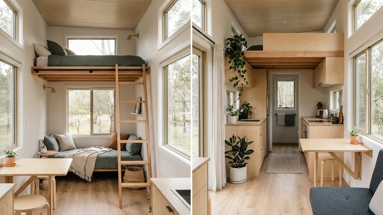 Comparaison des plans intérieurs de tiny houses de différentes surfaces