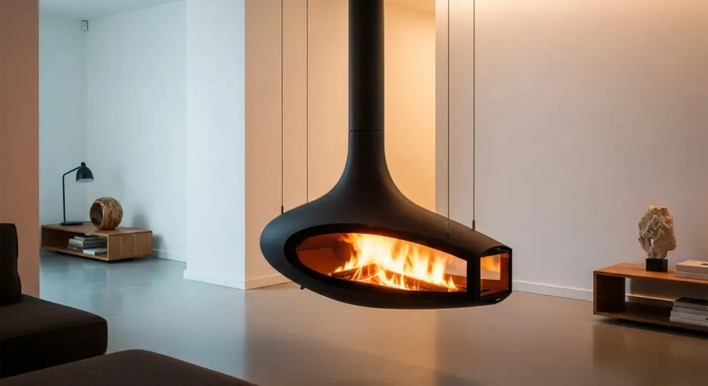 Poêle à bois au design moderne