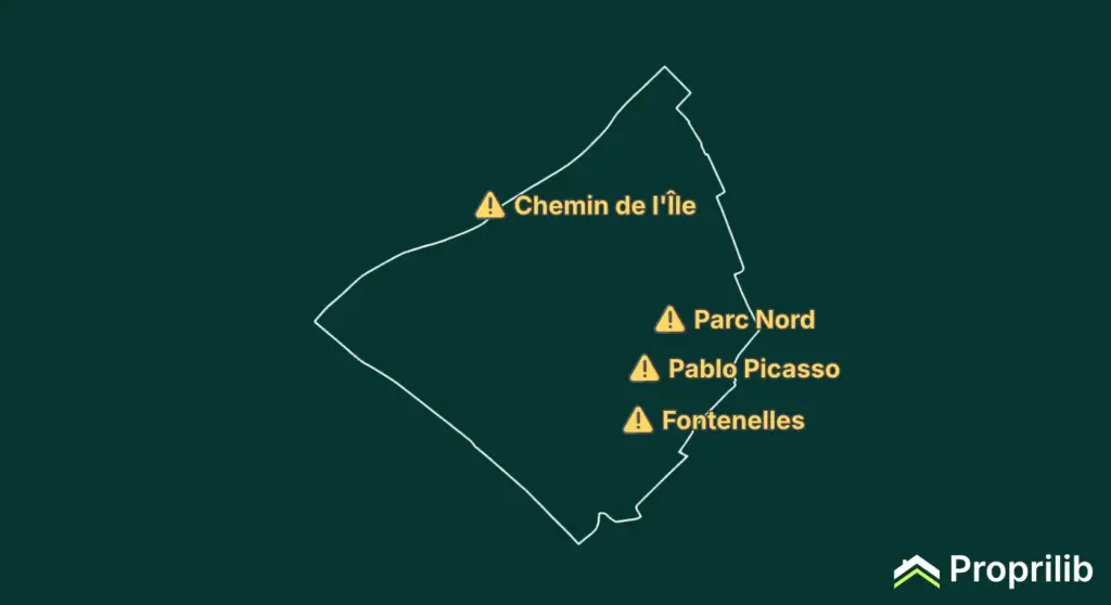 Carte des zones sensibles à Nanterre