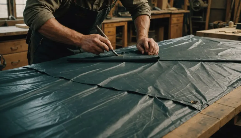 Découpe d'une bâche aux dimensions personnalisées