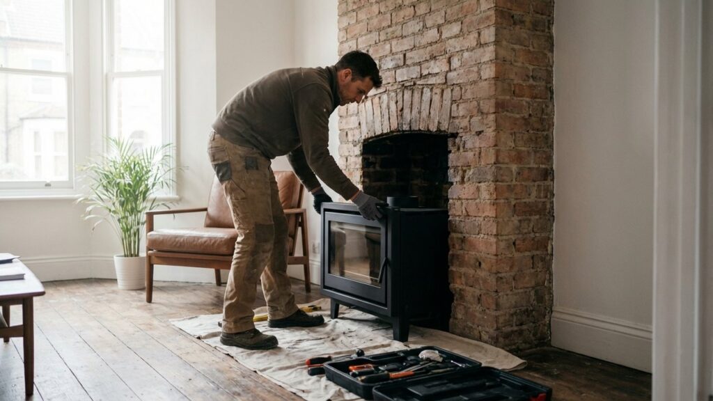 Installation d'un insert dans une cheminée existante