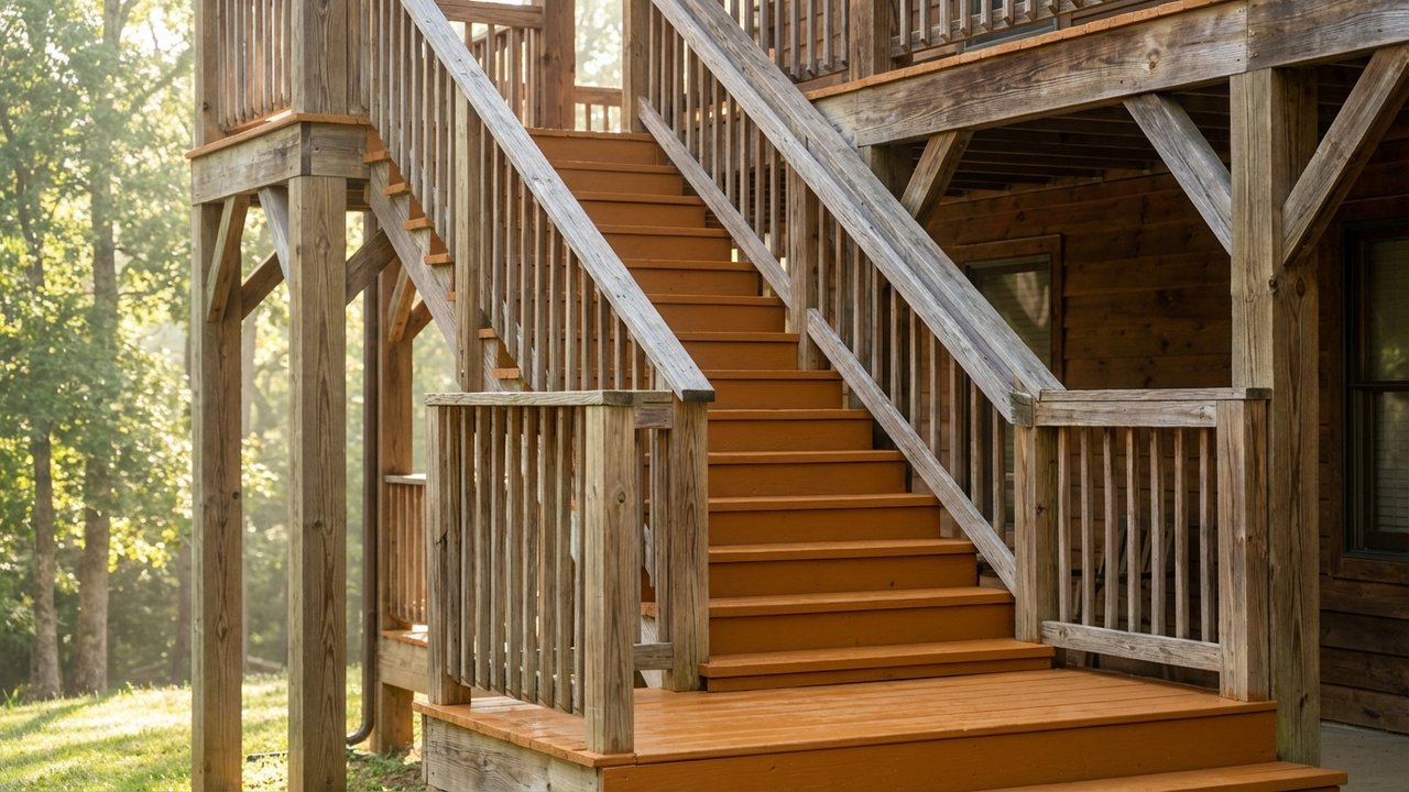 Peinture pour escalier extérieur en bois avec protection contre l'usure