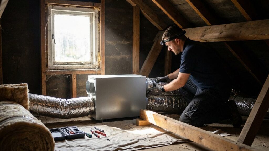 Installation d'une nouvelle VMC dans les combles