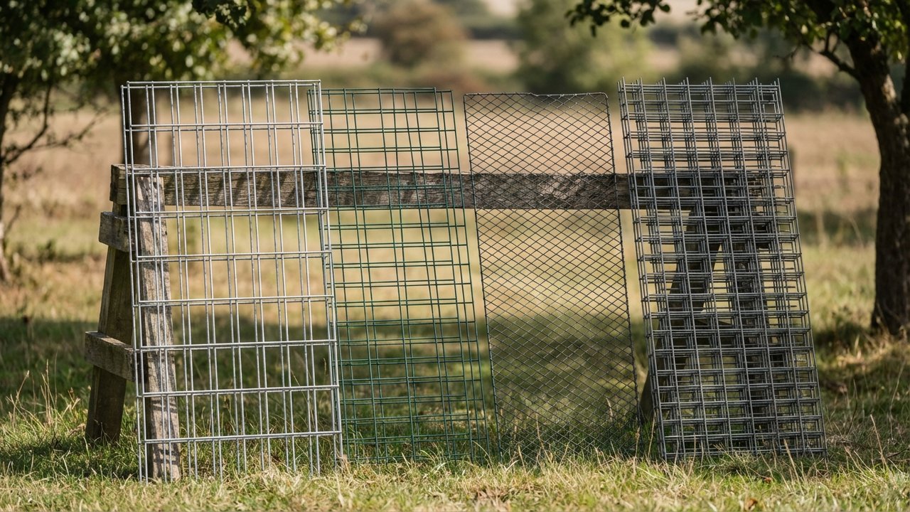 Comparaison de panneaux de clôture rigide avec différents diamètres de fil et types de maille