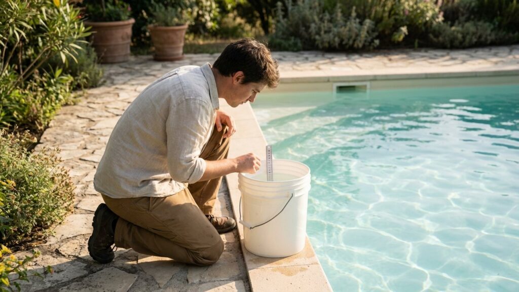 Test du seau pour détecter une fuite de piscine