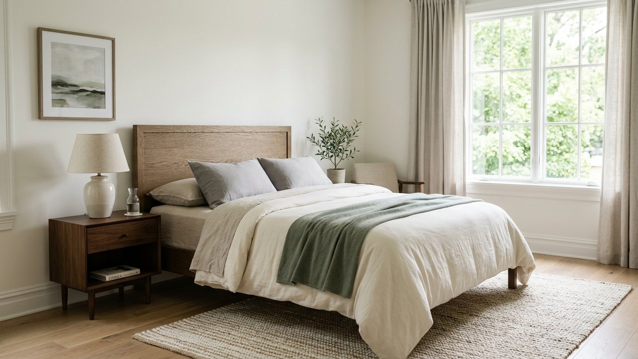 Chambre meublée avec lit et équipements obligatoires pour location