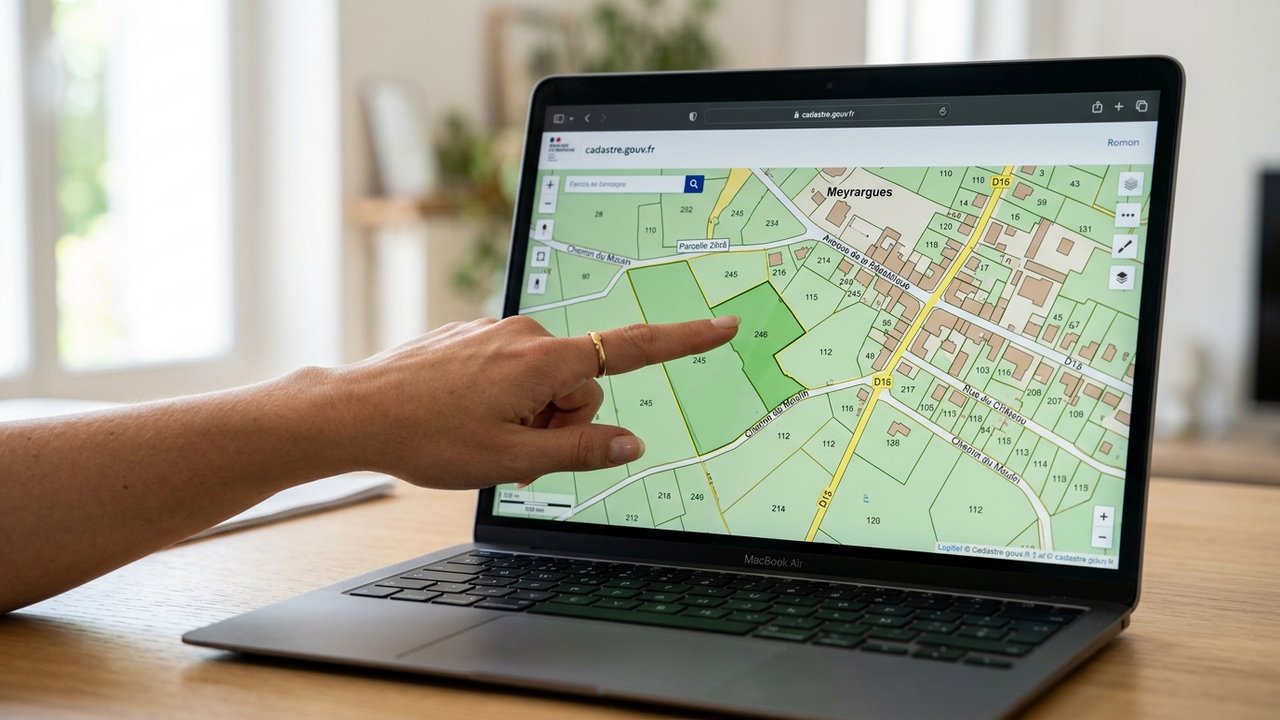 Consultation d'une parcelle sur le site cadastre.gouv.fr