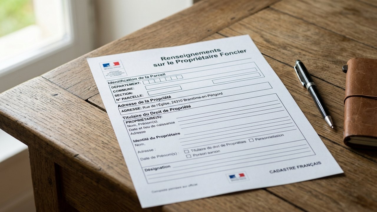 Formulaire de recherche du propriétaire sur France-cadastre.fr