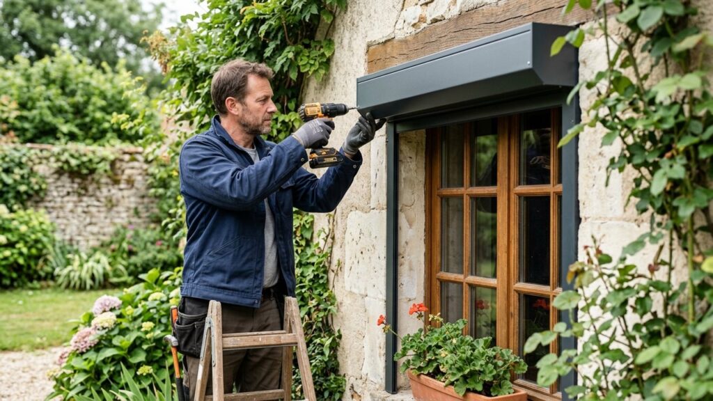 Installation d'un volet roulant sur une ouverture de fenêtre