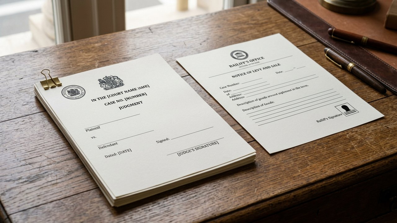 Document de jugement et commandement de payer pour loyer impayé