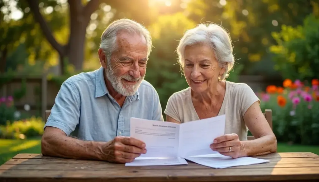 Personnes retraitées qui étudie un contrat de SCPI