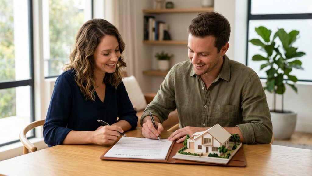 Signature d'un contrat de location-vente immobilière