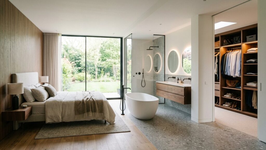 Suite parentale avec chambre, salle de bain et dressing intégrés
