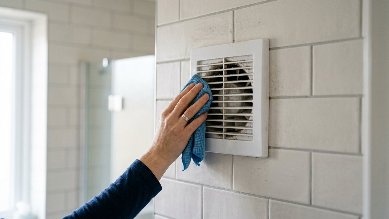 Nettoyage d'une bouche d'extraction VMC dans un logement