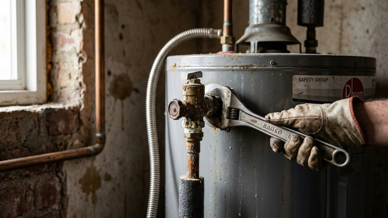 Retrait du groupe de sécurité défaillant du chauffe-eau