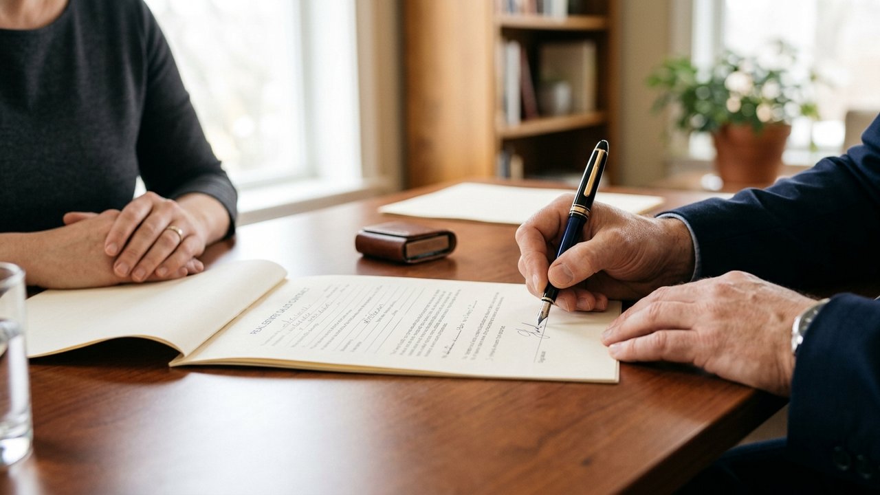 Signature d'un compromis de vente immobilière avec clause travaux