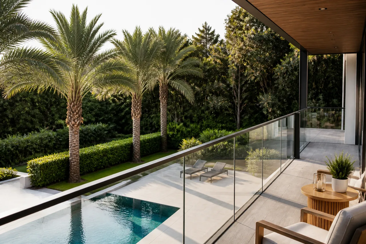 Vue plongeante sur une piscine, source de perte d'intimité