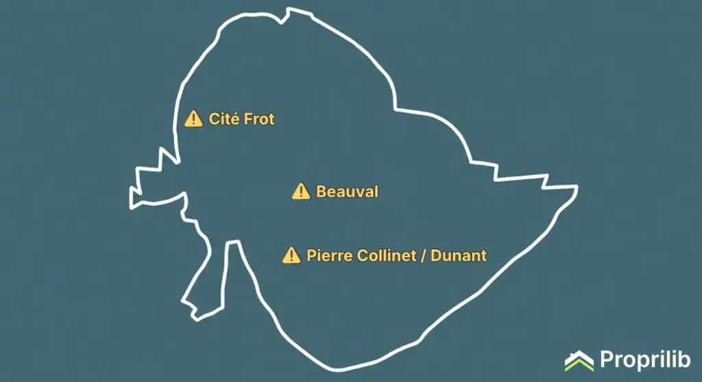 Carte des rues et des secteurs sensibles à Meaux