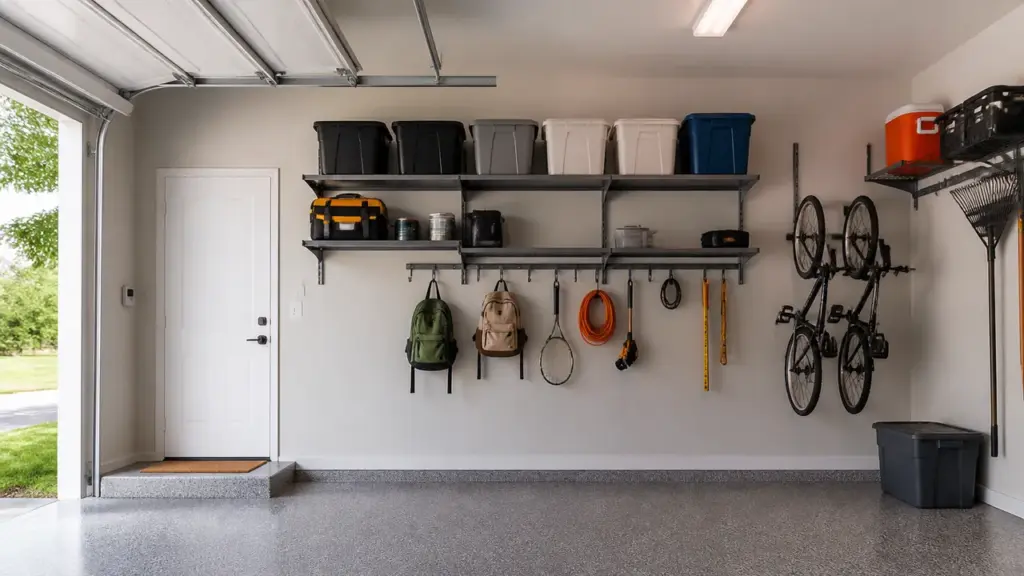 Aménagement garage avec rangement mural