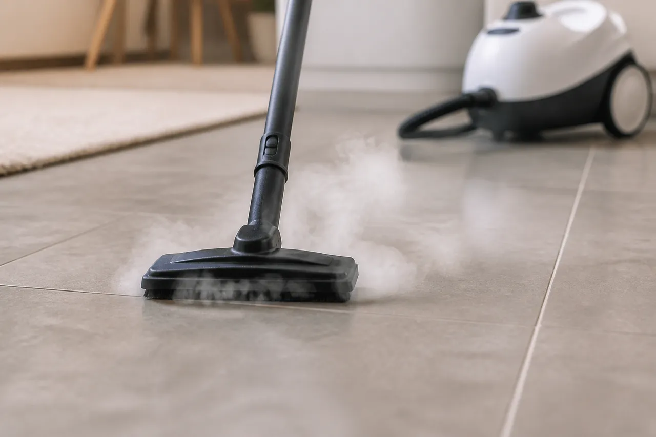 Nettoyeur vapeur, à distinguer d'une shampouineuse textile