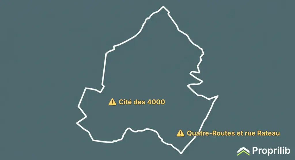 Carte des rues et des secteurs sensibles à La Courneuve