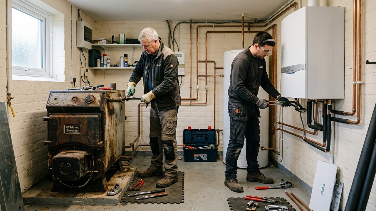 Remplacement d'une ancienne chaudière fioul par une pompe à chaleur