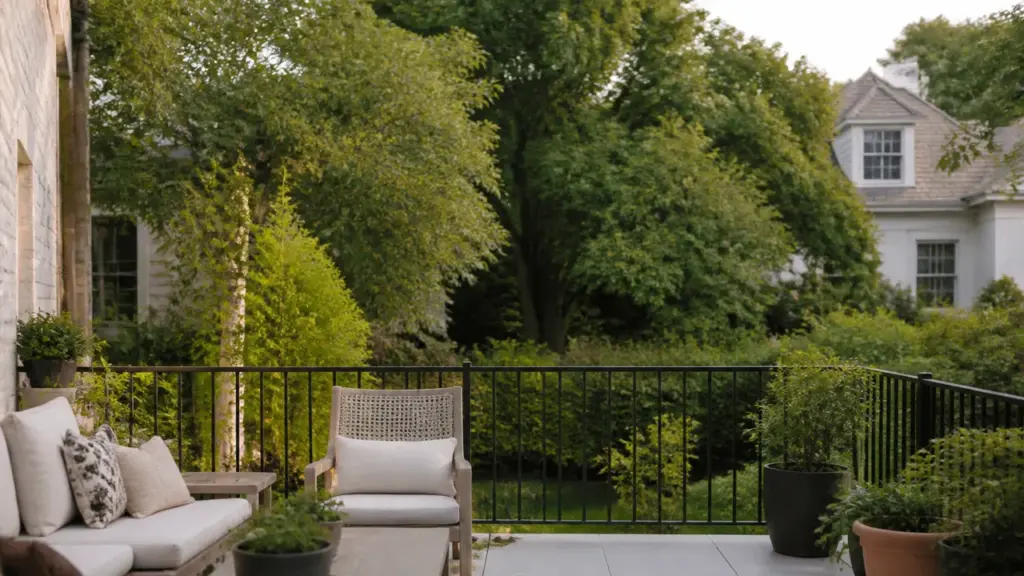 Perte d'intimité vue plongeante depuis une terrasse